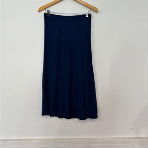 Michael Stars Navy Midi Skirt with Fluid Drape